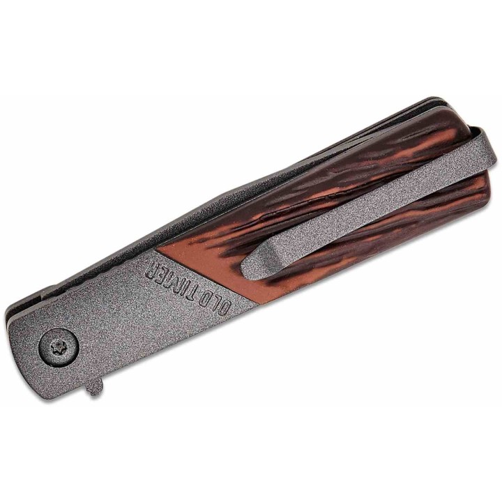 Couteau Schrade Old Timer Frontier A/O Lame Acier 7Cr17 Manche Acier/Delrin Lockback Clip SCH1209458 - Livraison Gratuite