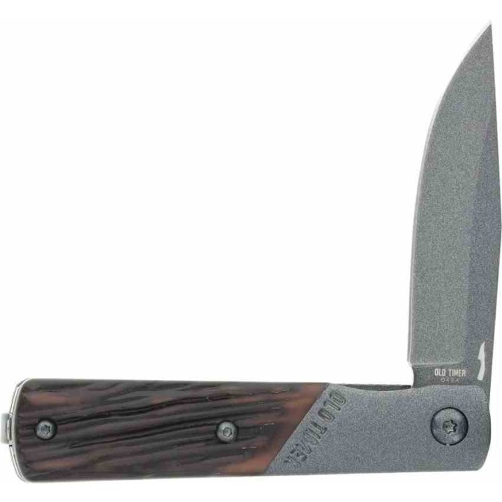 Couteau Schrade Old Timer Frontier A/O Lame Acier 7Cr17 Manche Acier/Delrin Lockback Clip SCH1209458 - Livraison Gratuite