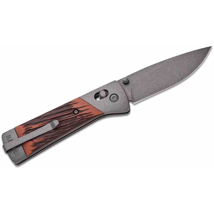 Couteau Schrade Frontier Pivot Lock Lame Acier 7Cr17MoV Drop Point Manche Stainless/Delrin Clip SCH1209460 - Livraison Gratuite