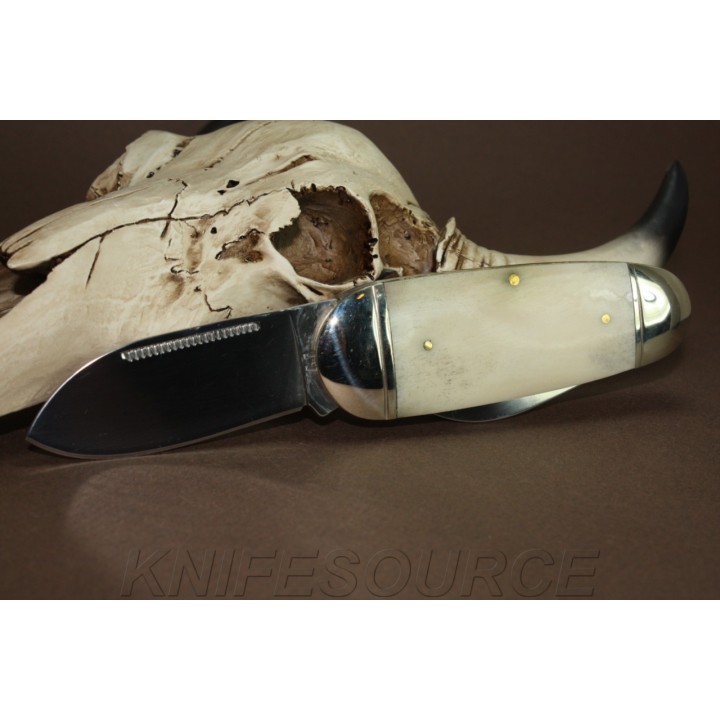 Couteau Bouledogue Canif 2 lames Plaquettes Os Rough Rider Knives Elephants Toenail Pocket Knife RR139