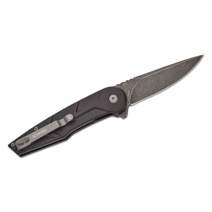 Couteau Schrade Beta Class Reckon A/O Lame Acier D2 Manche Alu Liner Lock Clip SCH1159329 - Livraison Gratuite