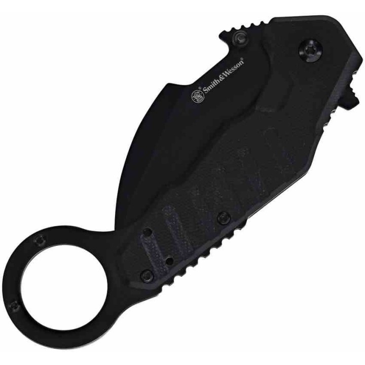 Couteau Smith&Wesson Extreme Ops Karambit A/O Lame Acier 8Cr13MoV Manche G10 Linerlock Clip SW1205008 - Livraison Gratuite