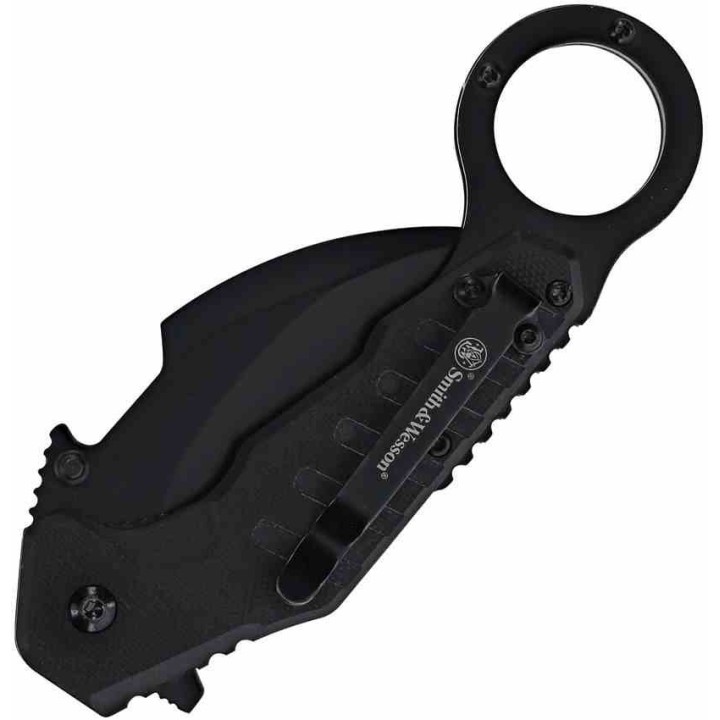 Couteau Smith&Wesson Extreme Ops Karambit A/O Lame Acier 8Cr13MoV Manche G10 Linerlock Clip SW1205008 - Livraison Gratuite