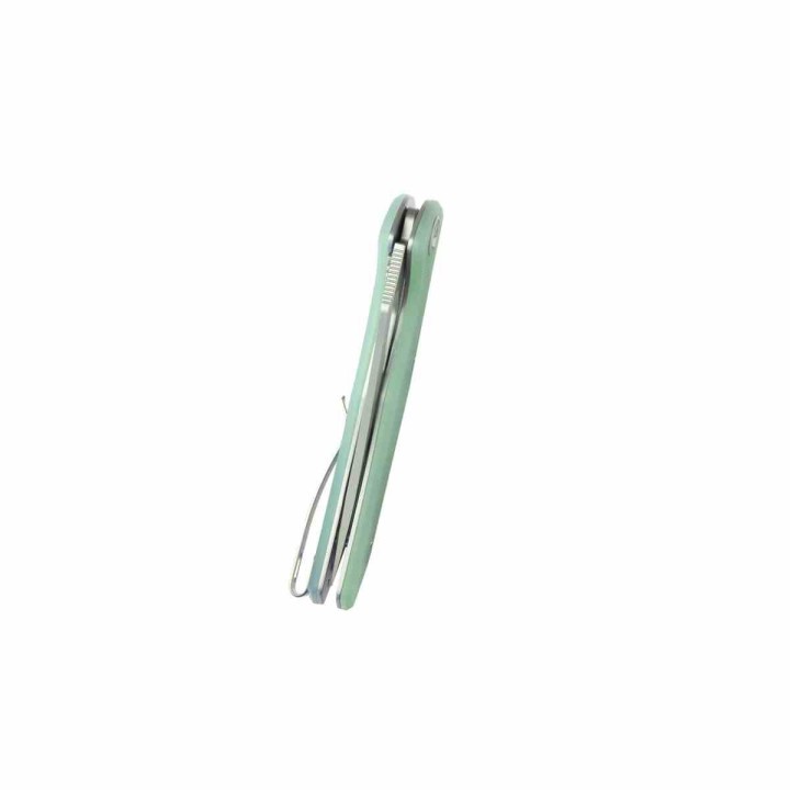 Couteau Kubey Phemius Jade Manche G10 Lame Acier 14C28N IKBS Linerlock Clip KUB149D - Livraison Gratuite