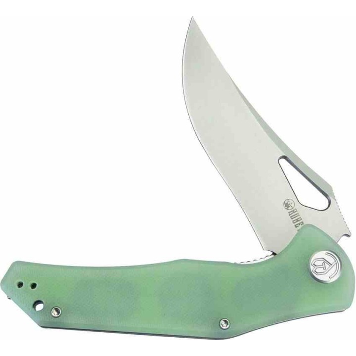 Couteau Kubey Phemius Jade Manche G10 Lame Acier 14C28N IKBS Linerlock Clip KUB149D - Livraison Gratuite