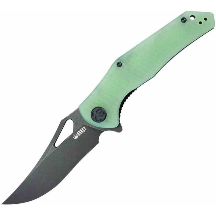 Couteau Kubey Phemius Jade Manche G10 Lame Acier 14C28N Blk IKBS Linerlock Clip KUB149H - Livraison Gratuite