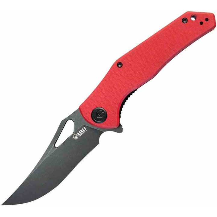 Couteau Kubey Phemius Red Manche G10 Lame Acier 14C28N Blk IKBS Linerlock Clip KUB149F - Livraison Gratuite