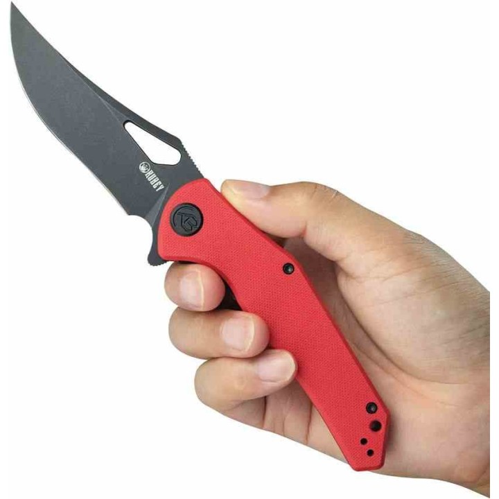 Couteau Kubey Phemius Red Manche G10 Lame Acier 14C28N Blk IKBS Linerlock Clip KUB149F - Livraison Gratuite