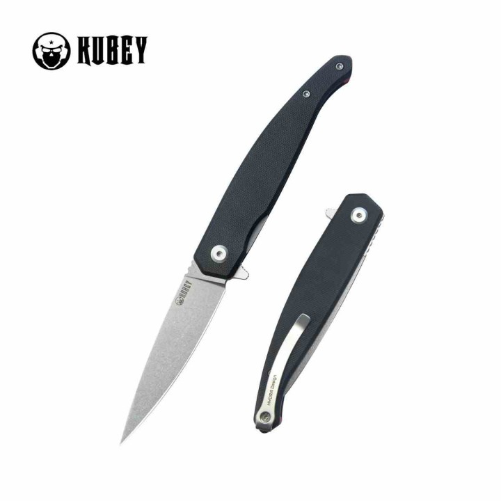 Couteau Kubey MOS Hydra Black Manche G-10 Lame Acier 14C28N SW IKBS Linerlock Clip KUB361A - Livraison Gratuite