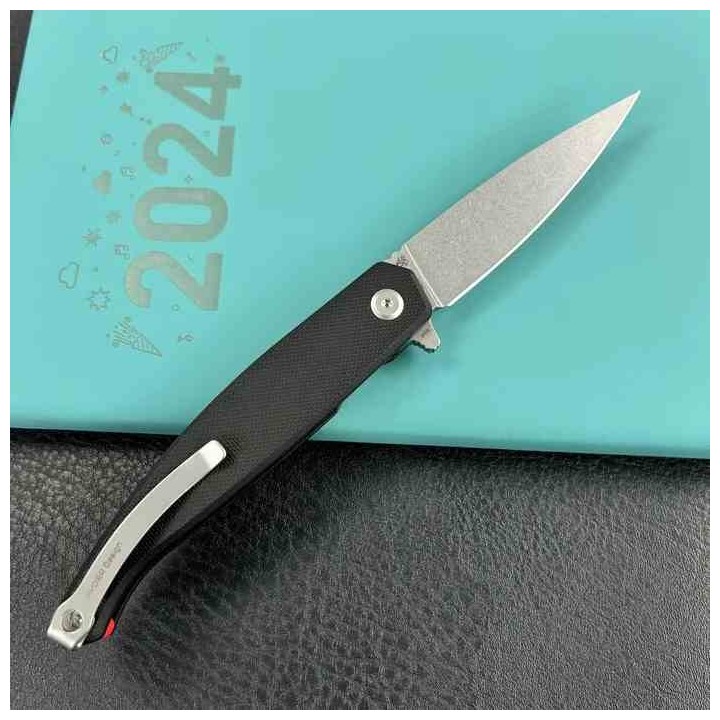Couteau Kubey MOS Hydra Black Manche G-10 Lame Acier 14C28N SW IKBS Linerlock Clip KUB361A - Livraison Gratuite
