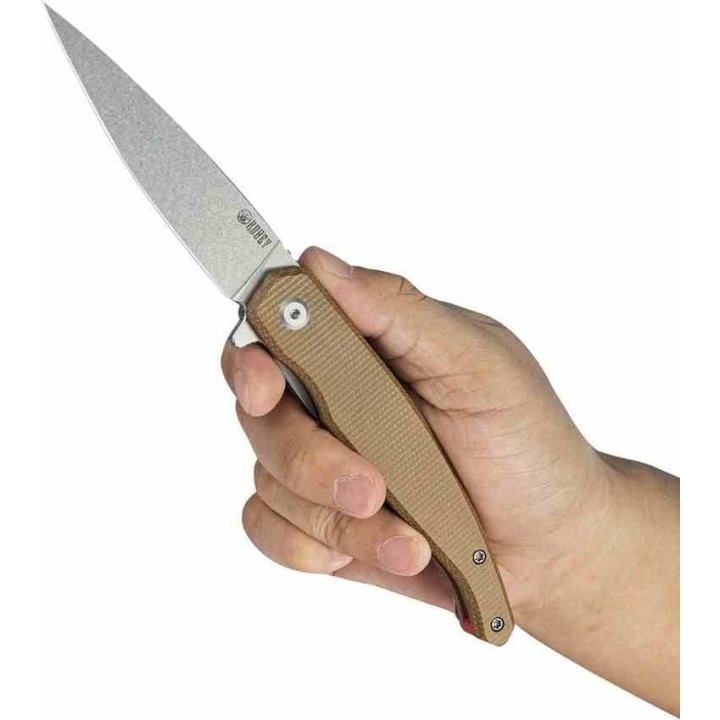 Couteau Kubey MOS Hydra Tan Manche G-10 Lame Acier 14C28N SW IKBS Linerlock Clip KUB361C - Livraison Gratuite