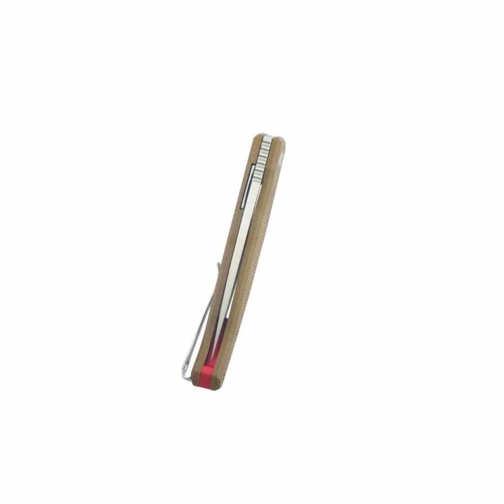 Couteau Kubey MOS Hydra Tan Manche G-10 Lame Acier 14C28N SW IKBS Linerlock Clip KUB361C - Livraison Gratuite