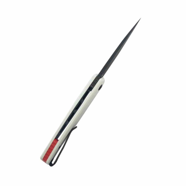 Couteau Kubey MOS Hydra White Manche G-10 Lame Acier 14C28N Blk IKBS Linerlock Clip KUB361B - Livraison Gratuite