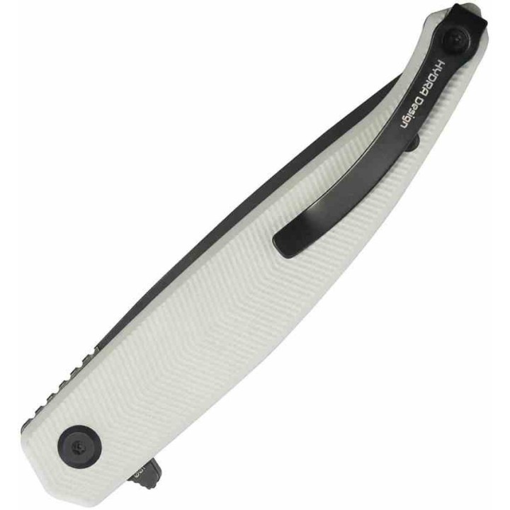 Couteau Kubey MOS Hydra White Manche G-10 Lame Acier 14C28N Blk IKBS Linerlock Clip KUB361B - Livraison Gratuite