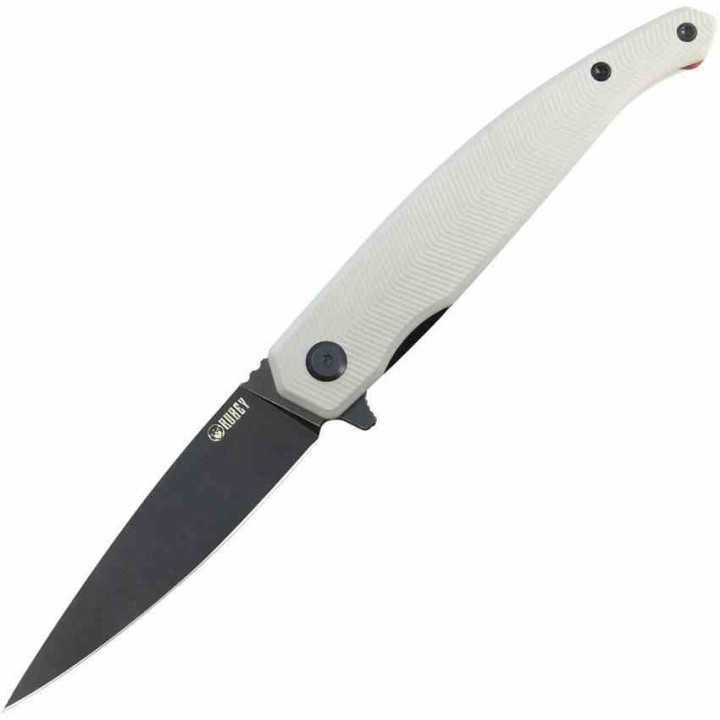 Couteau Kubey MOS Hydra White Manche G-10 Lame Acier 14C28N Blk IKBS Linerlock Clip KUB361B - Livraison Gratuite