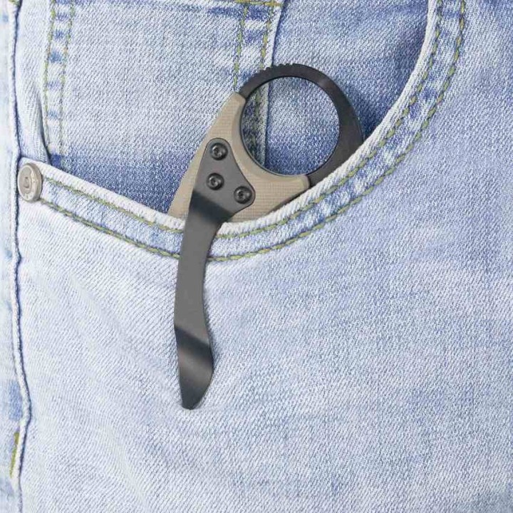 Couteau Kubey Wrath Karambit Tan Manche G-10 Lame Acier 14C28N Blk IKBS KUB261G - Livraison Gratuite