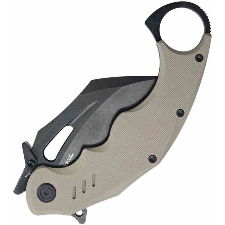 Couteau Kubey Wrath Karambit Tan Manche G-10 Lame Acier 14C28N Blk IKBS KUB261G - Livraison Gratuite