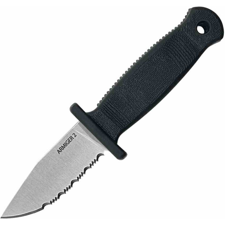 Couteau Demko Armiger 2 Clip Point Lame Acier 4034 Serr Manche TPR Etui Kydex DEM09652 - Livraison Gratuite