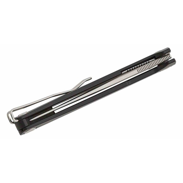 Couteau Real Steel Teres Black Manche Aluminum Lame Acier Nitro-V Liner Lock Clip RS7111BS - Livraison Gratuite