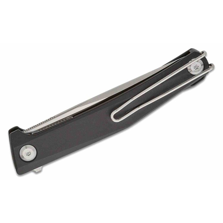 Couteau Real Steel Teres Black Manche Aluminum Lame Acier Nitro-V Liner Lock Clip RS7111BS - Livraison Gratuite