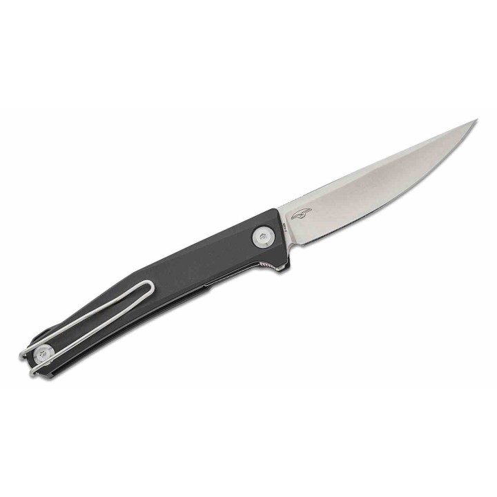 Couteau Real Steel Teres Black Manche Aluminum Lame Acier Nitro-V Liner Lock Clip RS7111BS - Livraison Gratuite