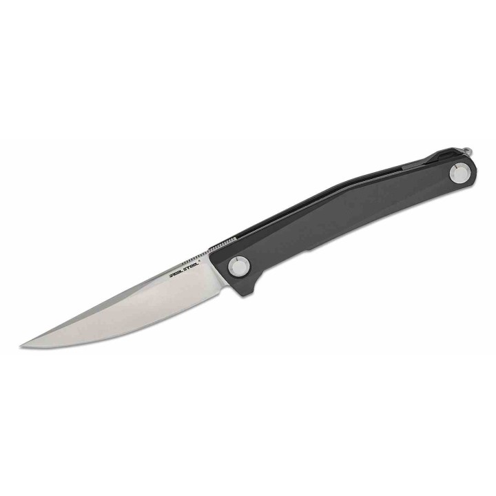 Couteau Real Steel Teres Black Manche Aluminum Lame Acier Nitro-V Liner Lock Clip RS7111BS - Livraison Gratuite