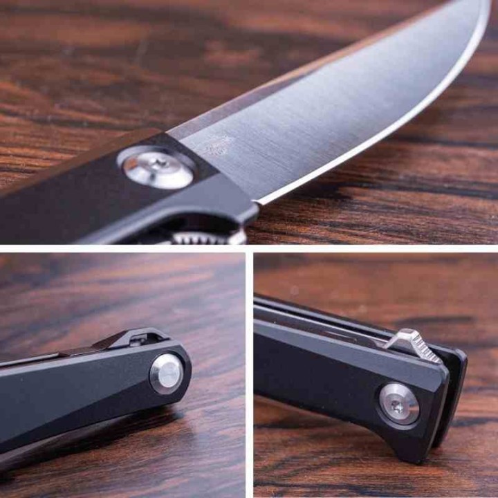 Couteau Bestech Dundee Black Manche G10 Lame Acier D2 Satin Reverse Tanto IKBS Linerlock Clip BTKMK09A - Livraison Gratuite