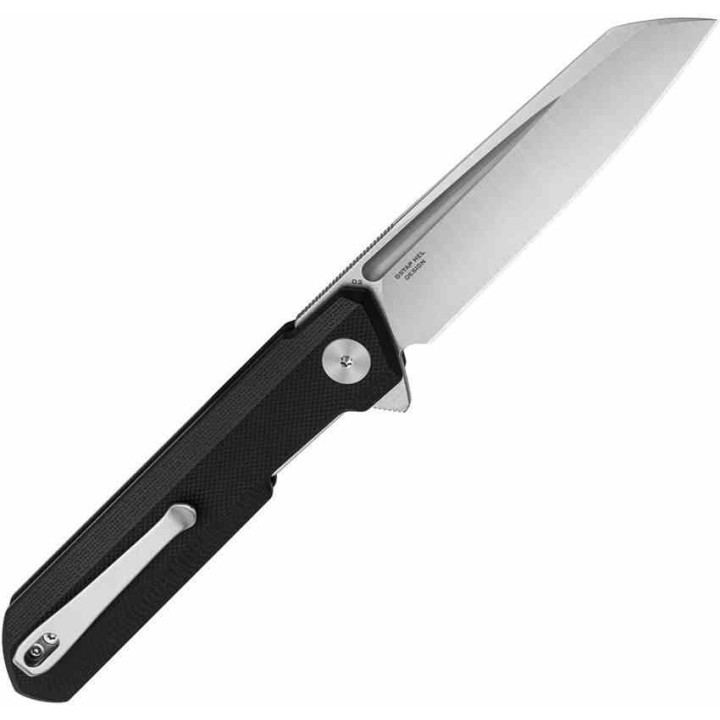 Couteau Bestech Dundee Black Manche G10 Lame Acier D2 Satin Reverse Tanto IKBS Linerlock Clip BTKMK09A - Livraison Gratuite