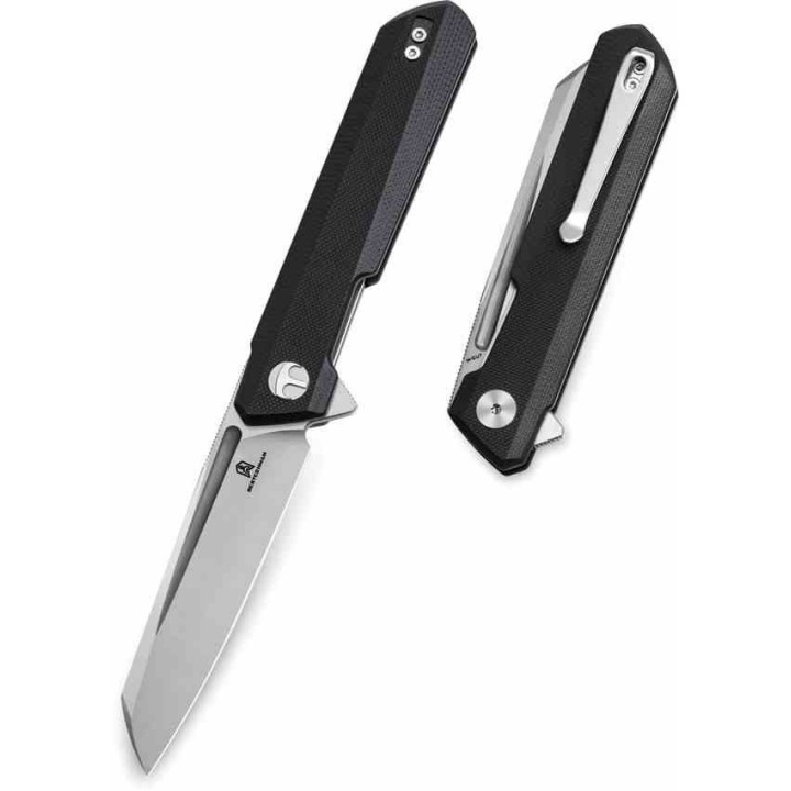 Couteau Bestech Dundee Black Manche G10 Lame Acier CPM-MagnaCut Satin Reverse Tanto IKBS Clip BTKMK09G - Livraison Gratuite