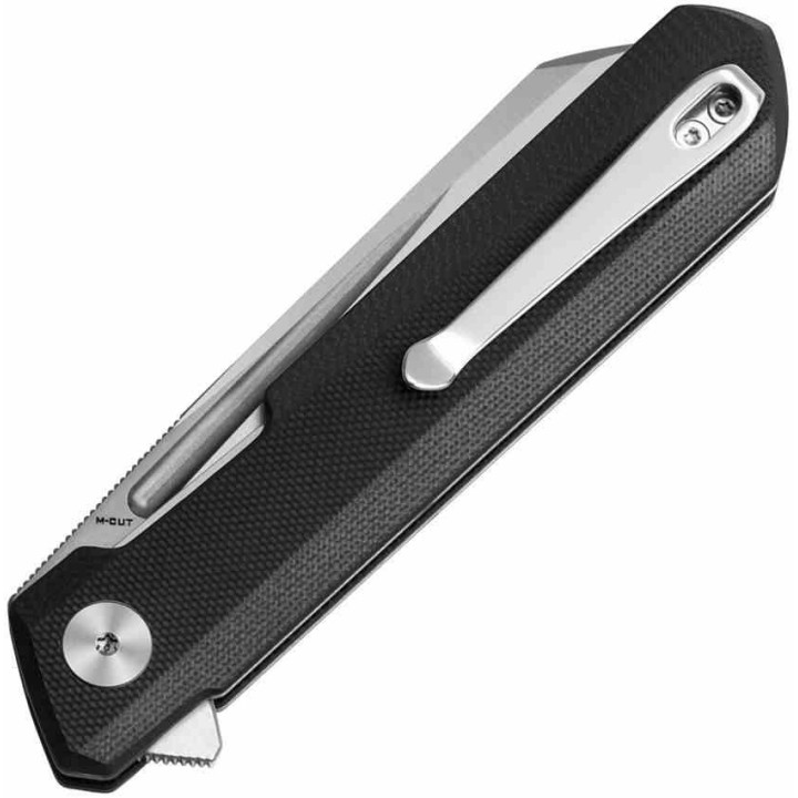 Couteau Bestech Dundee Black Manche G10 Lame Acier CPM-MagnaCut Satin Reverse Tanto IKBS Clip BTKMK09G - Livraison Gratuite