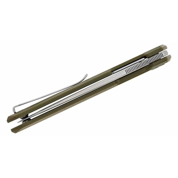 Couteau Bestech Dundee Green Manche G10 Lame Acier CPM-MagnaCut SW Reverse Tanto IKBS Clip BTKMK09I - Livraison Gratuite