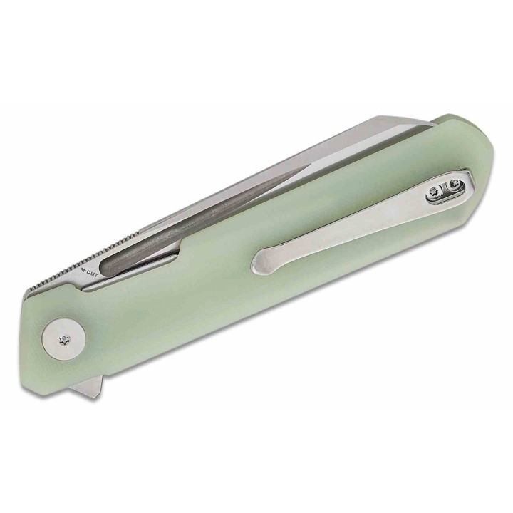 Couteau Bestech Dundee Jade Manche G10 Lame Acier CPM-MagnaCut Reverse Tanto IKBS Linerlock Clip BTKMK09H - Livraison Gratuite