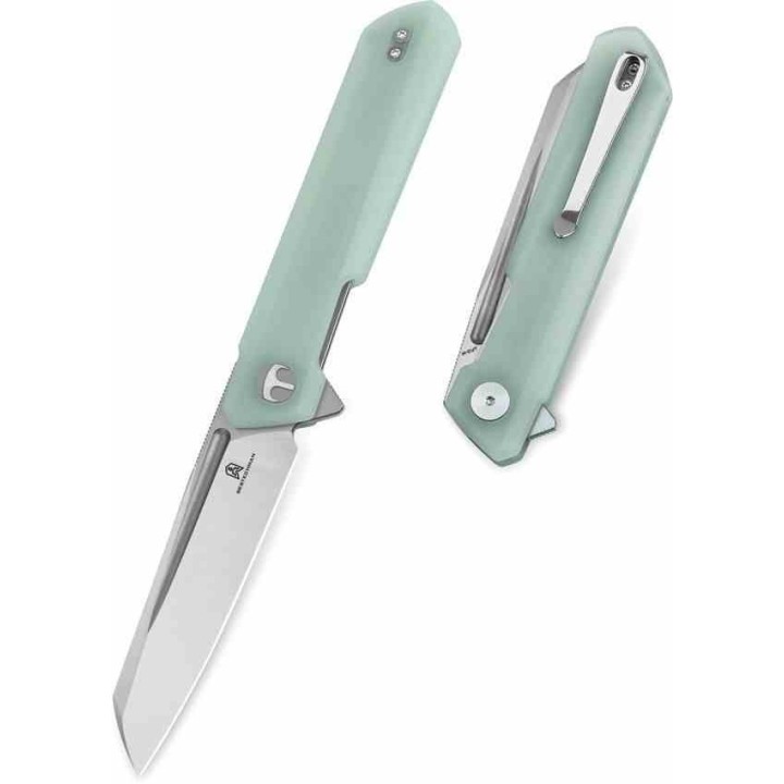 Couteau Bestech Dundee Jade Manche G10 Lame Acier CPM-MagnaCut Reverse Tanto IKBS Linerlock Clip BTKMK09H - Livraison Gratuite