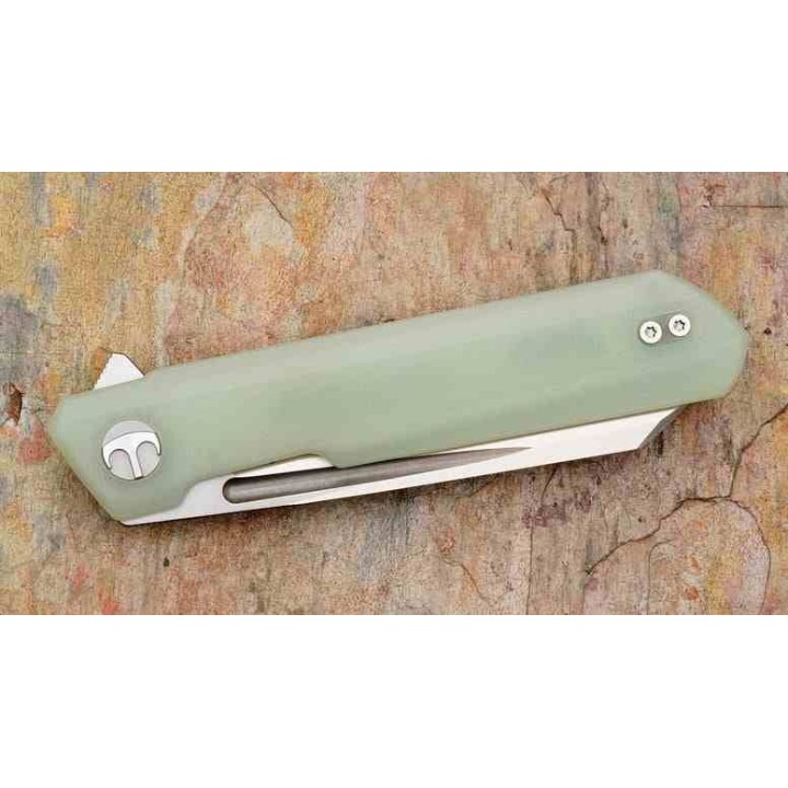 Couteau Bestech Dundee Jade Manche G10 Lame Acier CPM-MagnaCut Reverse Tanto IKBS Linerlock Clip BTKMK09H - Livraison Gratuite