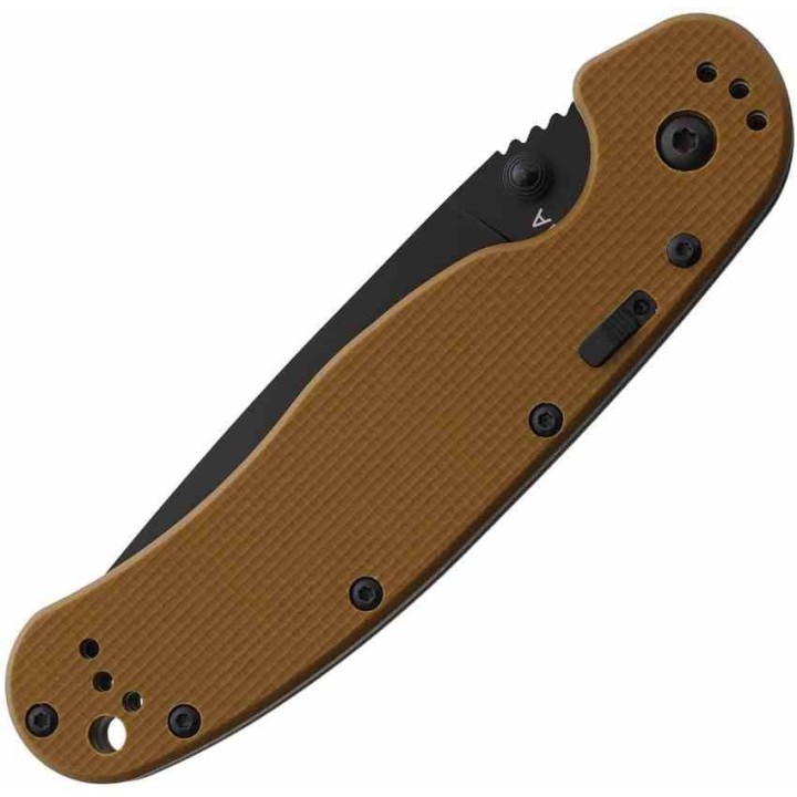 Couteau Ontario RAT IA Tan A/O Manche G10 Lame Acier AUS-8 Linerlock Clip ON8871TN - Livraison Gratuite