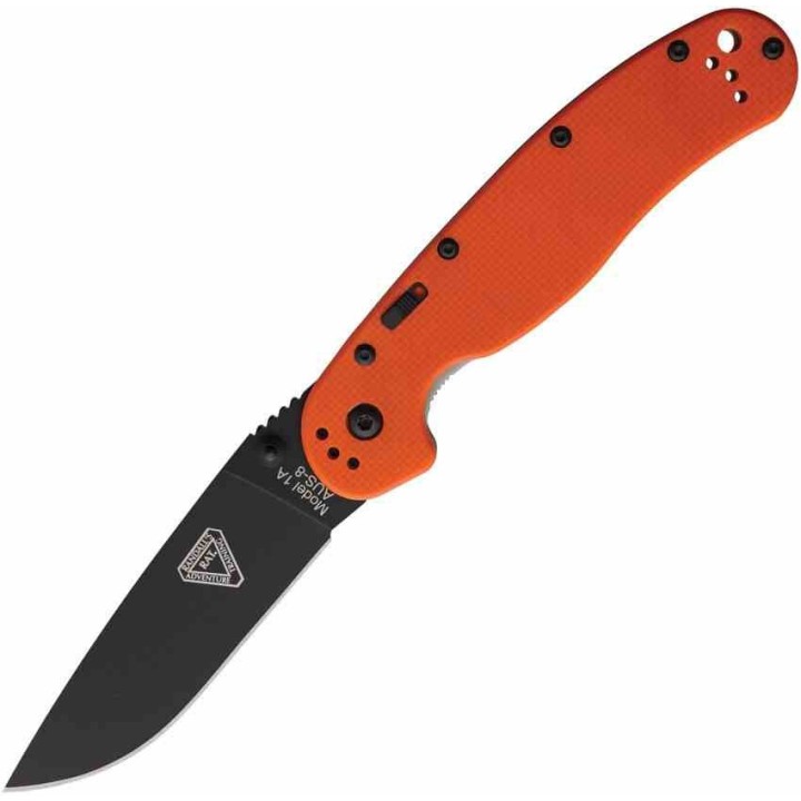 Couteau Ontario RAT IA Orange A/O Manche G10 Lame Acier AUS-8 Linerlock Clip ON8871OR - Livraison Gratuite