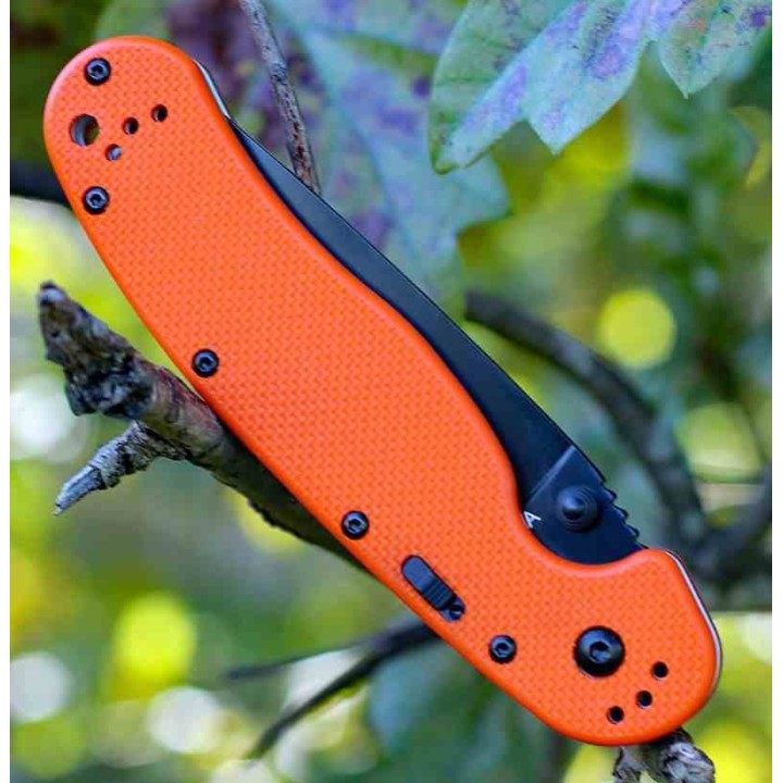 Couteau Ontario RAT IA Orange A/O Manche G10 Lame Acier AUS-8 Linerlock Clip ON8871OR - Livraison Gratuite