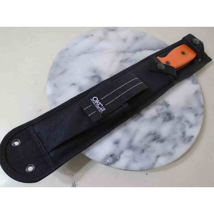 Couteau de Survie Ranger Night Stalker 7 Lame Acier Carbone 5160 Manche Orange Etui Made USA RN9421OM - Livraison Gratuite