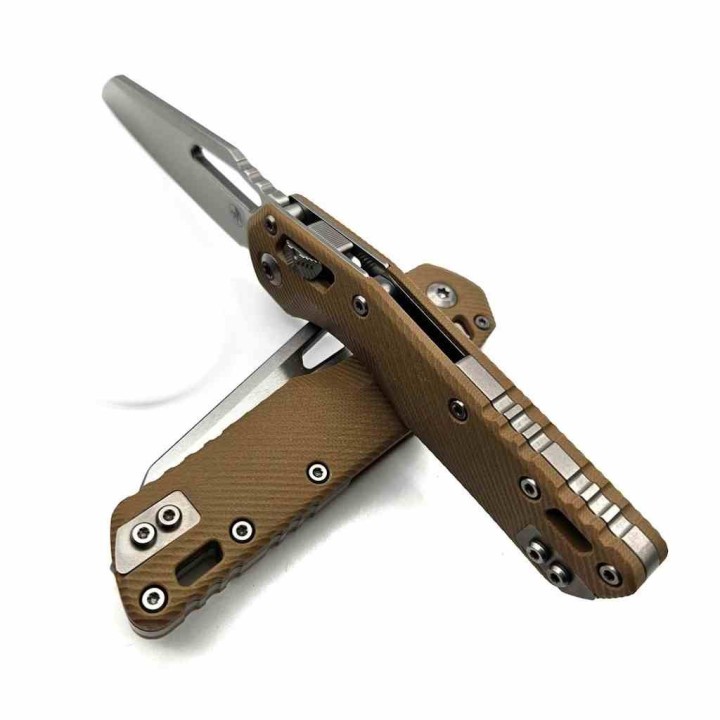 Couteau Microtech MSI Tan G10 Lame Sheepsfoot Acier M390MK Clip Ram-Lok USA MCT21010FLGTTA - Livraison Gratuite