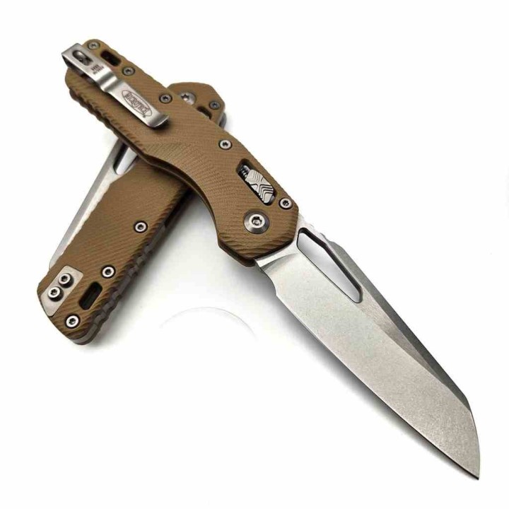 Couteau Microtech MSI Tan G10 Lame Sheepsfoot Acier M390MK Clip Ram-Lok USA MCT21010FLGTTA - Livraison Gratuite