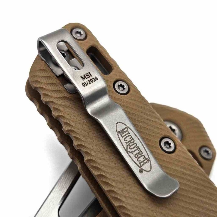 Couteau Microtech MSI Tan G10 Lame Sheepsfoot Acier M390MK Clip Ram-Lok USA MCT21010FLGTTA - Livraison Gratuite