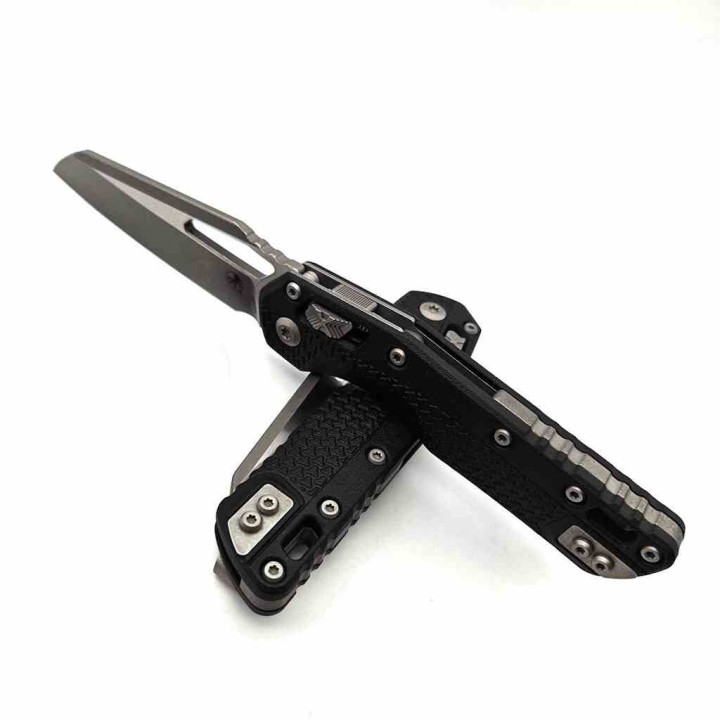 Couteau Microtech MSI Ram-Lok Lame Acier M390MK Apocalyptic Sheepsfoot Clip USA MCT210T10APPMBK - Livraison Gratuite