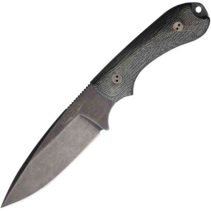 Couteau Bradford Guardian 3.2 3D Black Manche Micarta Lame Acier AEB-L Etui Cuir Made USA BRAD32FE101NA - Livraison Gratuite