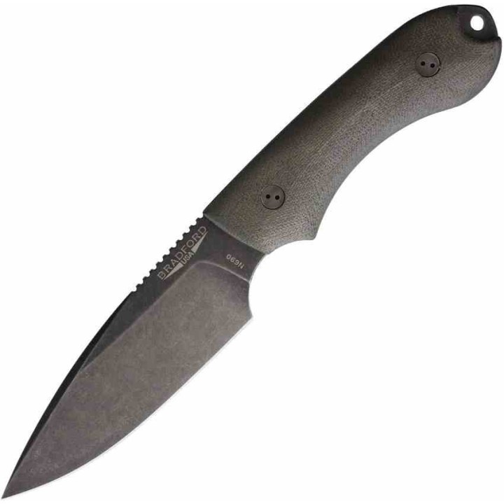 Couteau Bradford Knives Guardian 4 3D OD Green Manche Micarta Lame Acier N690 Etui Cuir USA BRAD4FE102N - Livraison Gratuite