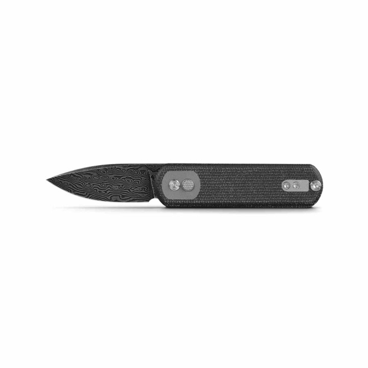 Couteau Vosteed Corgi Pup Damas Lame Drop Point Manche Micarta IKBS Trek Lock Clip VOSA0722 - Livraison Gratuite