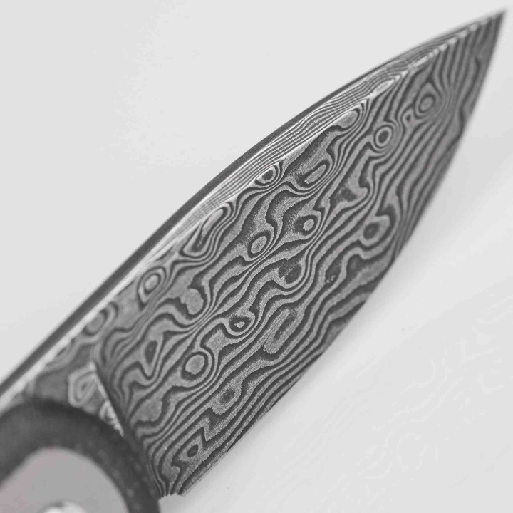 Couteau Vosteed Corgi Pup Damas Lame Drop Point Manche Micarta IKBS Trek Lock Clip VOSA0722 - Livraison Gratuite