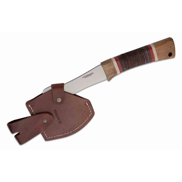 Hache Condor Country Backroads Axe Lame Acier Carbone 1075 Manche Bois/Cuir Etui Cuir Salvador CTK285341HC - Livraison Gratuite