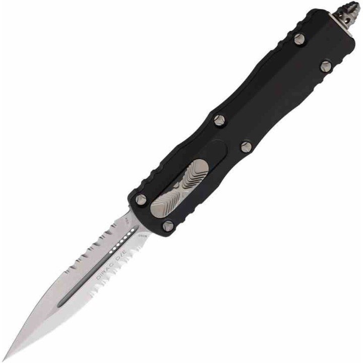 Couteau Automatique Microtech Dirac 225-11 SW Double Edge Partial Serrated Button Lock Clip USA MCT22511 - Livraison Gratuite