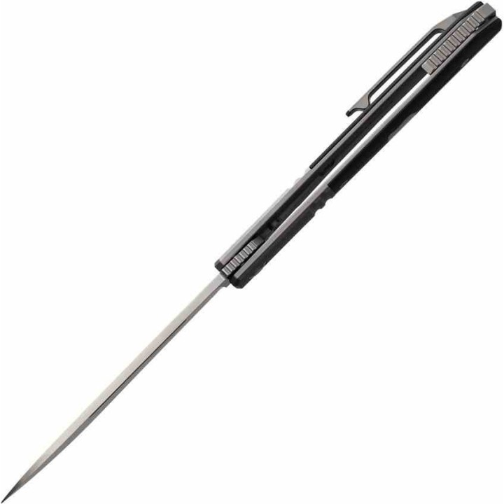 Couteau Karbon Flatline Black Manche G10/Titane Lame Acier 154CM Satin IKBS Framelock Clip KARB112 - Livraison Gratuite