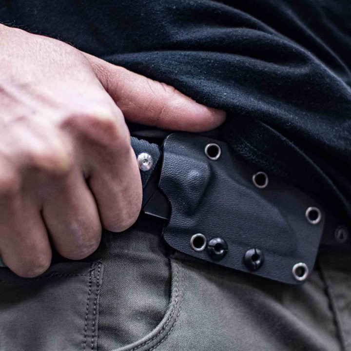 Couteau Elite Tactical Sidearm Lame Acier D2 Manche G10 Etui Kydex ETFIX010 - Livraison Gratuite